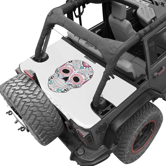 Shadeidea Cargo Tonneau Cover Jeep Wrangler JKU 4-Door (2007–2018) – Sugar Skull - Picture 1 of 7